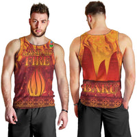Azerbaijan Land of Fire Men Tank Top with Flame Towers and Baku Design
