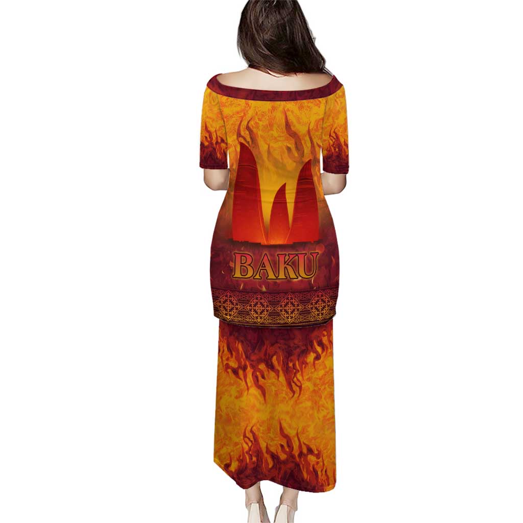 Azerbaijan Land of Fire Puletasi with Flame Towers and Baku Design