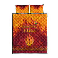 Azerbaijan Land of Fire Quilt Bed Set with Flame Towers and Baku Design