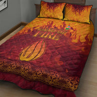 Azerbaijan Land of Fire Quilt Bed Set with Flame Towers and Baku Design