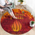 Azerbaijan Land of Fire Round Carpet with Flame Towers and Baku Design
