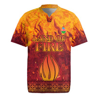 Azerbaijan Land of Fire Rugby Jersey with Flame Towers and Baku Design