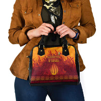 Azerbaijan Land of Fire Shoulder Handbag with Flame Towers and Baku Design