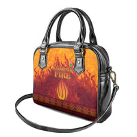 Azerbaijan Land of Fire Shoulder Handbag with Flame Towers and Baku Design