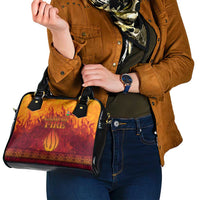 Azerbaijan Land of Fire Shoulder Handbag with Flame Towers and Baku Design