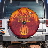 Azerbaijan Land of Fire Spare Tire Cover with Flame Towers and Baku Design