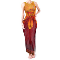 Azerbaijan Land of Fire Tank Maxi Dress with Flame Towers and Baku Design