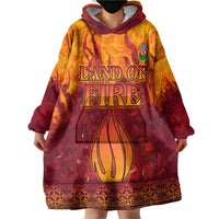 Azerbaijan Land of Fire Wearable Blanket Hoodie with Flame Towers and Baku Design