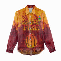 Azerbaijan Land of Fire Women Casual Shirt with Flame Towers and Baku Design