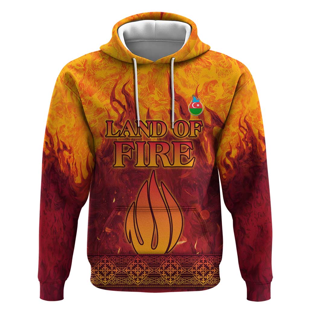 Azerbaijan Land of Fire Zip Hoodie with Flame Towers and Baku Design
