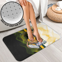 Personalized Australia Soccer Kangaroo Bathroom Set World Football Mascot Green Gold Abstract Wave