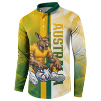Personalized Australia Soccer Kangaroo Button Sweatshirt World Football Mascot Green Gold Abstract Wave