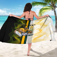 Personalized Australia Soccer Kangaroo Sarong World Football Mascot Green Gold Abstract Wave