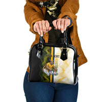 Personalized Australia Soccer Kangaroo Shoulder Handbag World Football Mascot Green Gold Abstract Wave
