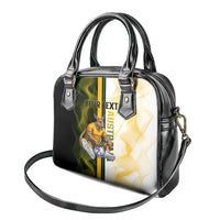 Personalized Australia Soccer Kangaroo Shoulder Handbag World Football Mascot Green Gold Abstract Wave