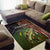 Personalized Walleye Fishing Area Rug American Flag Background and Green Grunge Style Design - Wonder Print Shop