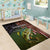Personalized Walleye Fishing Area Rug American Flag Background and Green Grunge Style Design - Wonder Print Shop