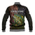 Personalized Walleye Fishing Baseball Jacket American Flag Background and Green Grunge Style Design - Wonder Print Shop