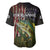Personalized Walleye Fishing Baseball Jersey American Flag Background and Green Grunge Style Design - Wonder Print Shop
