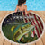 Personalized Walleye Fishing Beach Blanket American Flag Background and Green Grunge Style Design - Wonder Print Shop