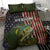 Personalized Walleye Fishing Bedding Set American Flag Background and Green Grunge Style Design - Wonder Print Shop