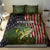Personalized Walleye Fishing Bedding Set American Flag Background and Green Grunge Style Design - Wonder Print Shop