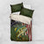 Personalized Walleye Fishing Bedding Set American Flag Background and Green Grunge Style Design - Wonder Print Shop