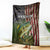 Personalized Walleye Fishing Blanket American Flag Background and Green Grunge Style Design - Wonder Print Shop