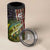 Personalized Walleye Fishing 4 in 1 Can Cooler Tumbler American Flag Background and Green Grunge Style Design - Wonder Print Shop