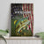 Personalized Walleye Fishing Canvas Wall Art American Flag Background and Green Grunge Style Design - Wonder Print Shop
