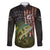Personalized Walleye Fishing Family Matching Long Sleeve Bodycon Dress and Hawaiian Shirt American Flag Background and Green Grunge Style Design - Wonder Print Shop