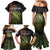 Personalized Walleye Fishing Family Matching Mermaid Dress and Hawaiian Shirt American Flag Background and Green Grunge Style Design - Wonder Print Shop