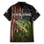 Personalized Walleye Fishing Family Matching Off The Shoulder Long Sleeve Dress and Hawaiian Shirt American Flag Background and Green Grunge Style Design - Wonder Print Shop