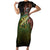 Personalized Walleye Fishing Family Matching Short Sleeve Bodycon Dress and Hawaiian Shirt American Flag Background and Green Grunge Style Design - Wonder Print Shop
