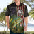 Personalized Walleye Fishing Hawaiian Shirt American Flag Background and Green Grunge Style Design - Wonder Print Shop