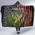 Personalized Walleye Fishing Hooded Blanket American Flag Background and Green Grunge Style Design - Wonder Print Shop