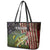 Personalized Walleye Fishing Leather Tote Bag American Flag Background and Green Grunge Style Design - Wonder Print Shop