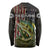 Personalized Walleye Fishing Long Sleeve Shirt American Flag Background and Green Grunge Style Design - Wonder Print Shop