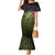 Personalized Walleye Fishing Mermaid Dress American Flag Background and Green Grunge Style Design - Wonder Print Shop