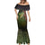 Personalized Walleye Fishing Mermaid Dress American Flag Background and Green Grunge Style Design - Wonder Print Shop
