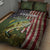 Personalized Walleye Fishing Quilt Bed Set American Flag Background and Green Grunge Style Design - Wonder Print Shop