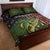 Personalized Walleye Fishing Quilt Bed Set American Flag Background and Green Grunge Style Design - Wonder Print Shop