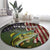 Personalized Walleye Fishing Round Carpet American Flag Background and Green Grunge Style Design - Wonder Print Shop
