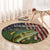 Personalized Walleye Fishing Round Carpet American Flag Background and Green Grunge Style Design - Wonder Print Shop
