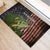 Personalized Walleye Fishing Rubber Doormat American Flag Background and Green Grunge Style Design - Wonder Print Shop
