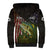 Personalized Walleye Fishing Sherpa Hoodie American Flag Background and Green Grunge Style Design - Wonder Print Shop