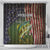 Personalized Walleye Fishing Shower Curtain American Flag Background and Green Grunge Style Design - Wonder Print Shop