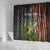 Personalized Walleye Fishing Shower Curtain American Flag Background and Green Grunge Style Design - Wonder Print Shop