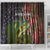 Personalized Walleye Fishing Shower Curtain American Flag Background and Green Grunge Style Design - Wonder Print Shop