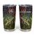 Personalized Walleye Fishing Tumbler Cup American Flag Background and Green Grunge Style Design - Wonder Print Shop